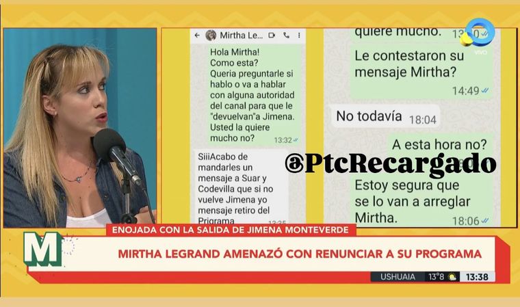 Mirtha Legrand advirtió a El Trece. Mirtha Legrand advirtió a El Trece.
