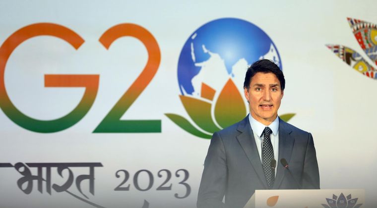 El primer ministro canadiense tuvo una tensa reunión con el primer ministro indio Nadendra Modi durante la cumbre del G-20 Foto: EFE