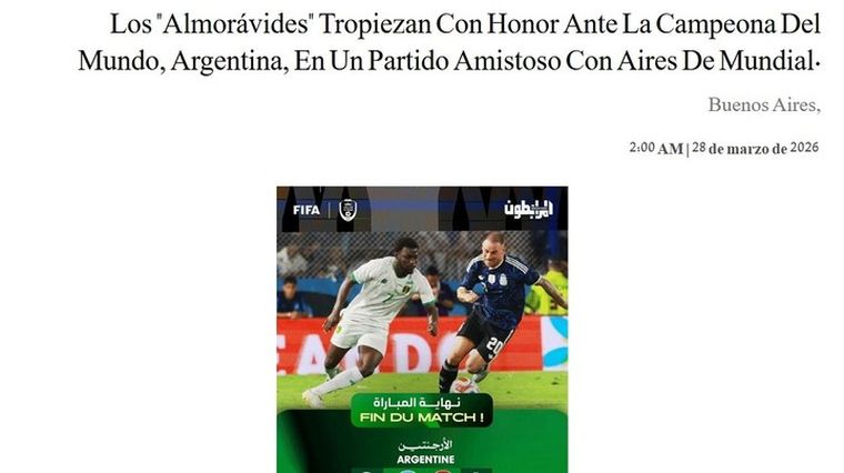 Tremendas repercusiones en Mauritania tras el amistoso con la Selección argentina en la Bombonera. Tremendas repercusiones en Mauritania tras el amistoso con la Selección argentina en la Bombonera.