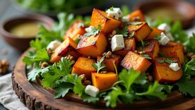 Ensalada tibia con calabaza.