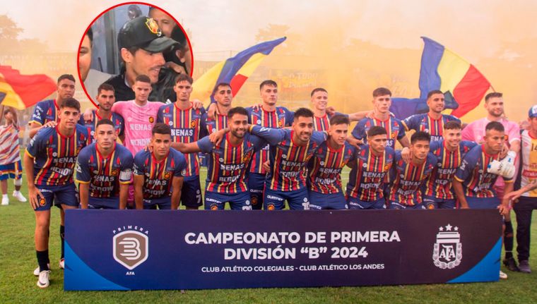 Closs estuvo presente en la consagración de Colegiales. Foto: Colegiales y captura ESPN