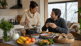El invierno cambia las ganas de comer. Imagen generada con IA.