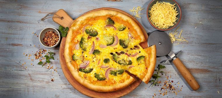 Pizza hecha con masa de calabaza. Foto: Voilife