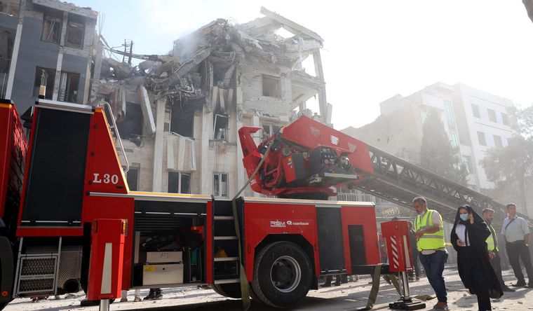 En Teheran, Irán, un edificio atacado por Israel. Foto EFE En Teheran, Irán, un edificio atacado por Israel. Foto EFE