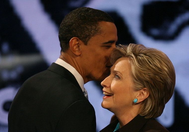 Barack Obama junto a Hillary Clinton. Foto: AFP