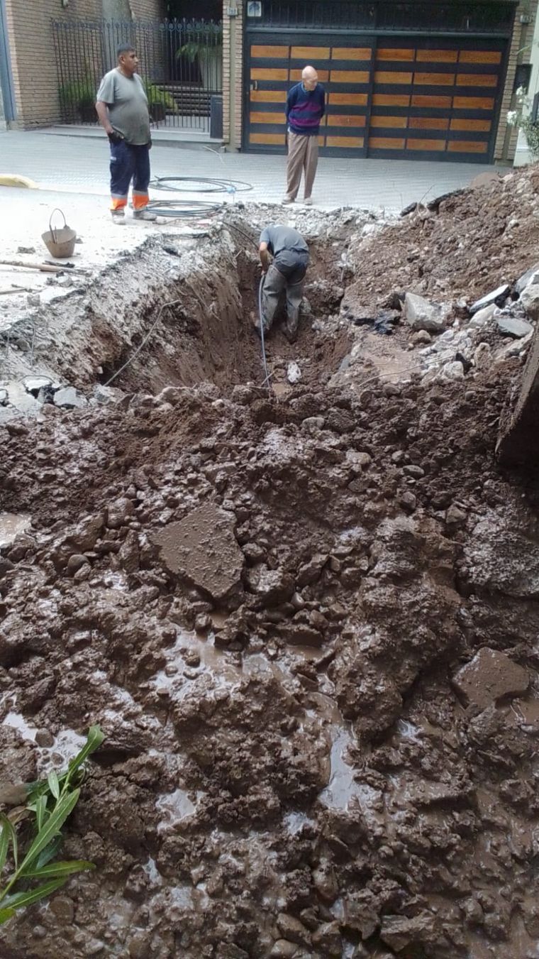La obra sobre calle Avellaneda que realizó Aysam. La obra sobre calle Avellaneda que realizó Aysam.