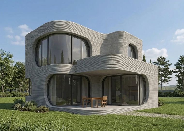 La impresora 3D deposita capas de hormigón de manera precisa, transformando la manera de construir casas y acelerando los tiempos de obra.
