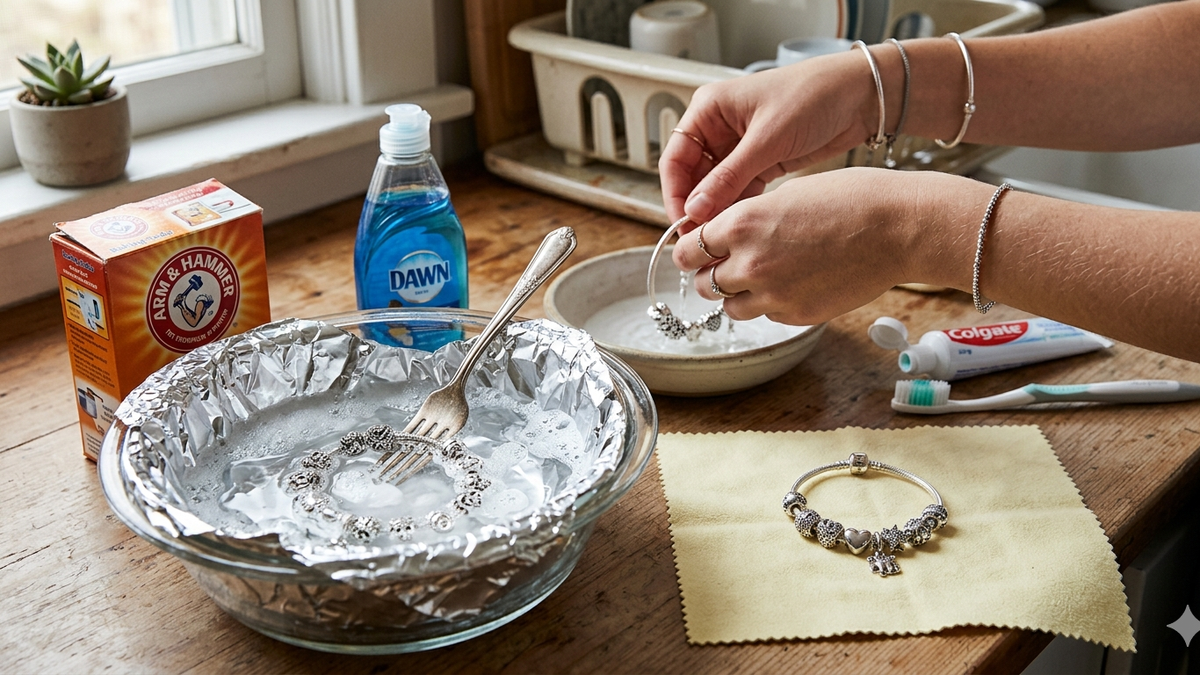 El secreto para limpiar joyas de plata en menos de diez minutos usando solo tres ingredientes