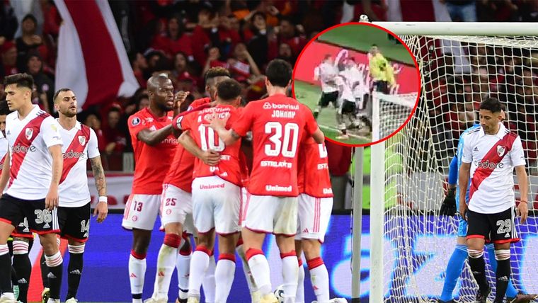 Un alcanzapelotas se burló de los jugadores de River tras el segundo gol de Inter Foto: EFE