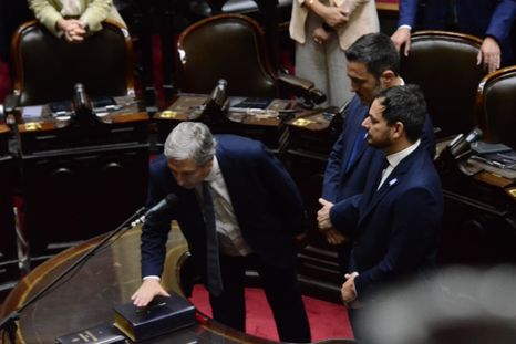 Emir Félix se posicionó completamente en contra a la Reforma Laboral. Luis Petri la apoya, pero adelantó cambios. En la foto, también aparece Álvaro Martínez.&nbsp;