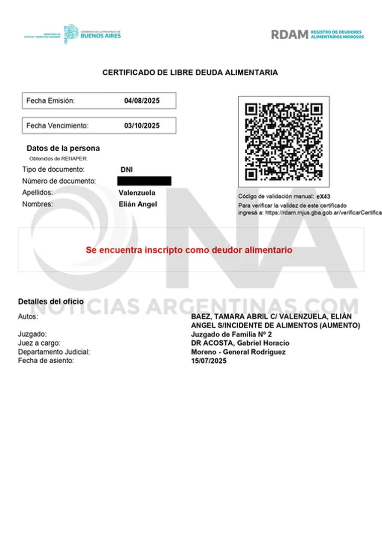 La Justicia le impide a L-Gante salir de Argentina. La Justicia le impide a L-Gante salir de Argentina.
