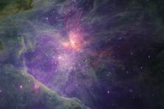 Una imagen de longitud de onda larga del cúmulo interior de la Nebulosa de Orión y el Trapecio tomada por el telescopio espacial James Webb Foto: NASA