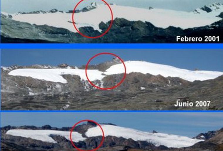 La degradación del glaciar Pastoruri.
