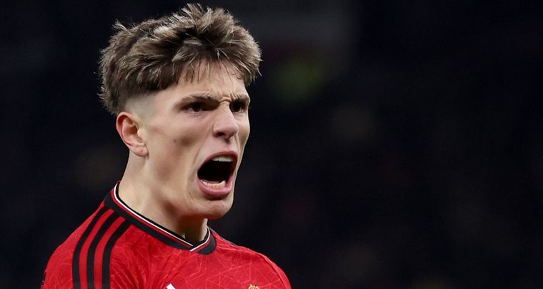 Garnacho se mostró emocionado tras la victoria de su equipo ante Everton Foto: @ManUtd_Es