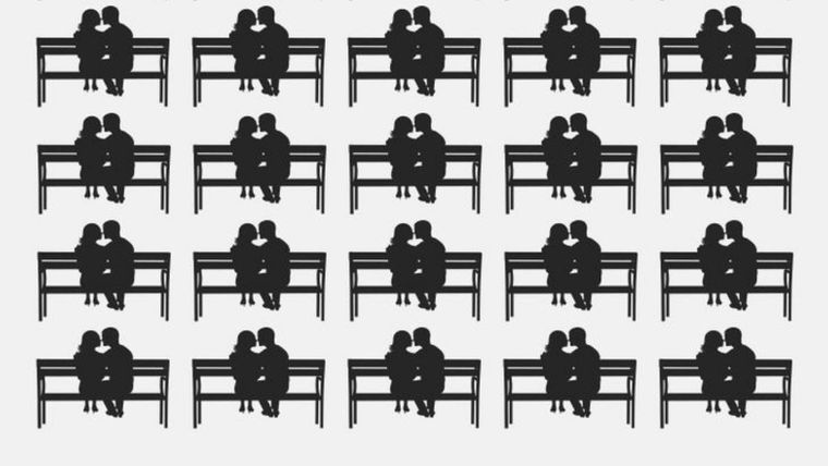 Acertijo visual, reto visual, pareja
