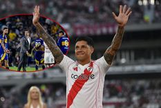 Enzo Pérez fue el único jugador de River que hasta el momento ha reaccionado públicamente a la prematura eliminación de Boca de la Copa Libertadores. Foto: @RiverPlate y Fotobaires