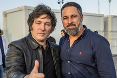 Javier Milei junto a Santiago Abascal Foto: Twitter de Santiago Abascal