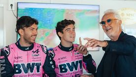 Briatore junto a Colapinto y Gasly, pilotos actuales de Alpine.&nbsp;