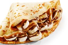 en 15 minutos crepes sin gluten y con relleno de dulce de leche y banana