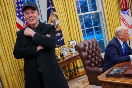 Elon Musk y Donald Trump, durante una inusual aparición pública de ambos en la Casa Blanca. Foto: Getty Images
