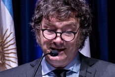 Milei encabezó su tercera cadena nacional dando precisiones sobre el rumbo económico del Gobierno y defendiendo el ajuste al Estado Foto: EFE