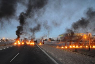 MDZol | El piquete comenzó a las 18.30. Foto: Alf Ponce / MDZ