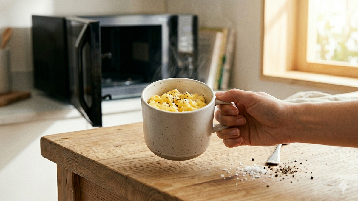 Sin sartenes ni aceite: el truco definitivo para cocinar huevos en el microondas en 60 segundos