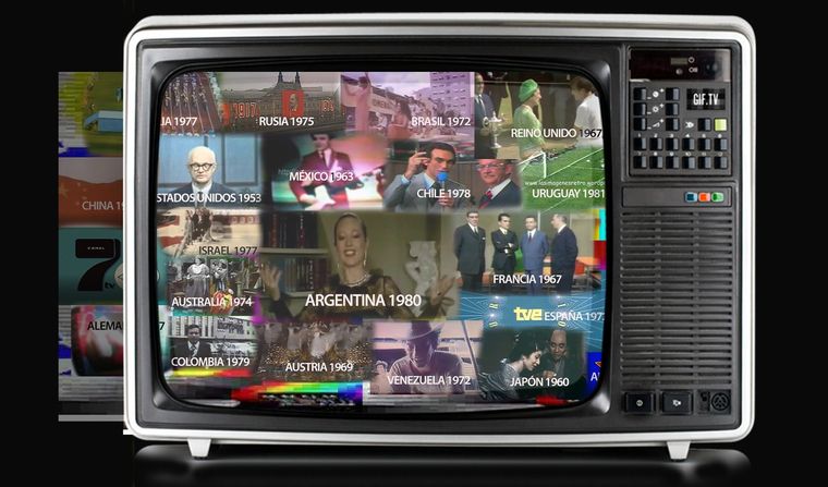 En la imagen dentro del monitor fragmentos  de las primeras transmisiones a color en varias nacionesl del mundo. Foto: Mario Simonovich