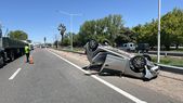 Así quedó el Renault Sandero que conducía la víctima del accidente. Así quedó el Renault Sandero que conducía la víctima del accidente.