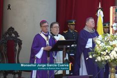 Garcia Cueva encabeza la misa exequial por el Papa Francisco en la Catedral Metropolitana porteña. Foto: Captura de pantalla
