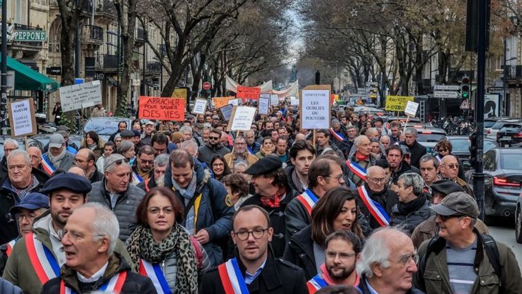 Protesta de enólogos Foto: Guillaume Bonnaud (del periódico Sud-Ouest)