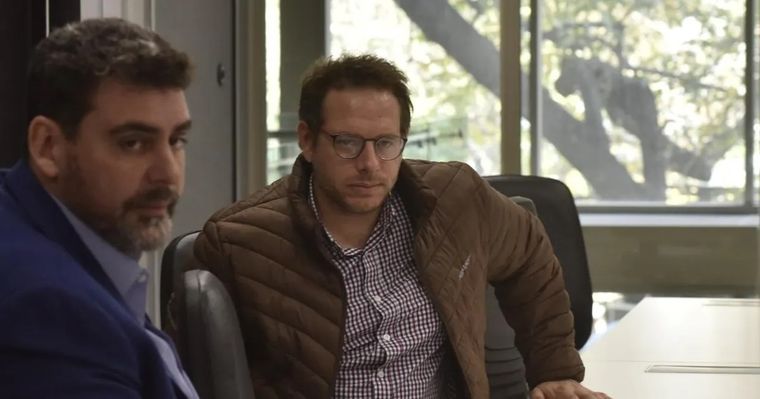 Lucas Ilardo y Martín Kerchner, en la Legislatura. Foto: Prensa Senadores.