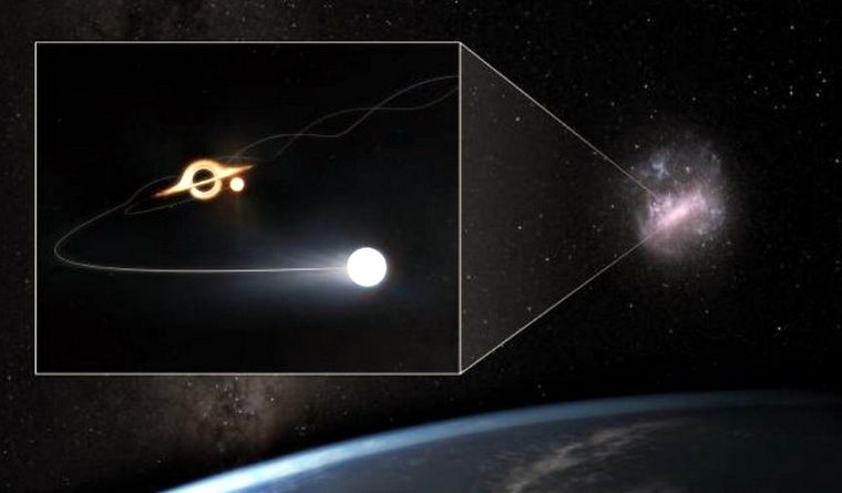 Impresión artística de una estrella hiperveloz expulsada de la Gran Nube de Magallanes Foto: Dpa.