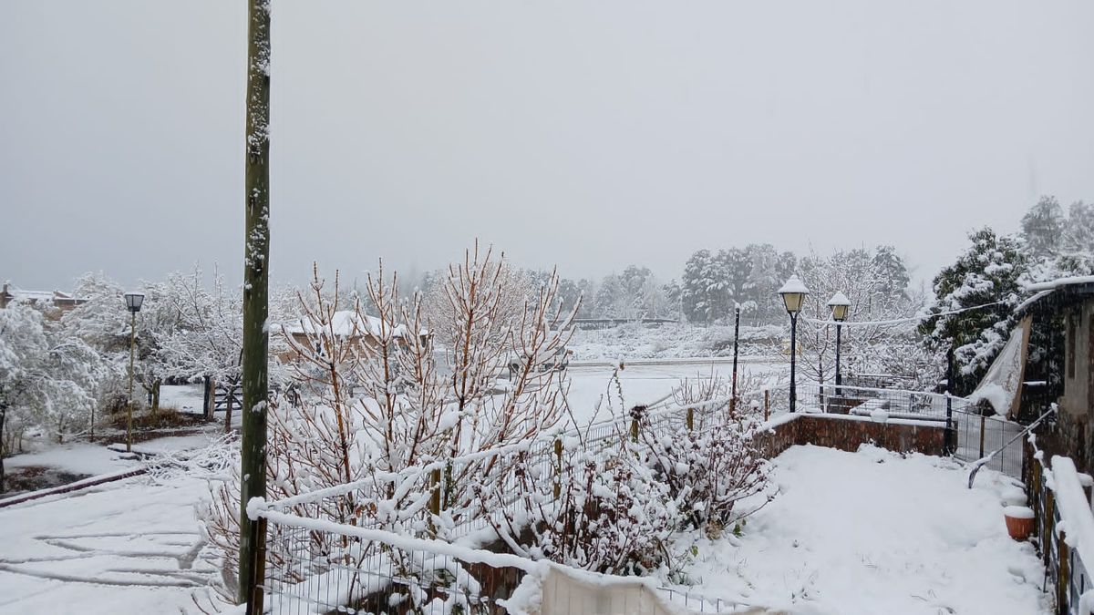 Fotos: así está Potrerillos este domingo, cubierto de nieve