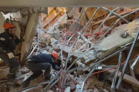 Así quedó el interior del Hotel Dubrovnik, que se derrumbó en Villa Gesell Foto: NA