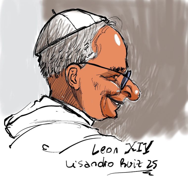 Papa León XIV Foto: Ilustración de Lisandro Ruiz