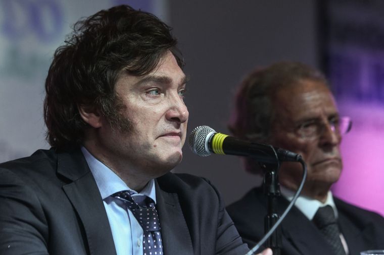 Candidato y armadores. Javier Milei rema contra la corriente en el armado bonaerense. Foto: Télam