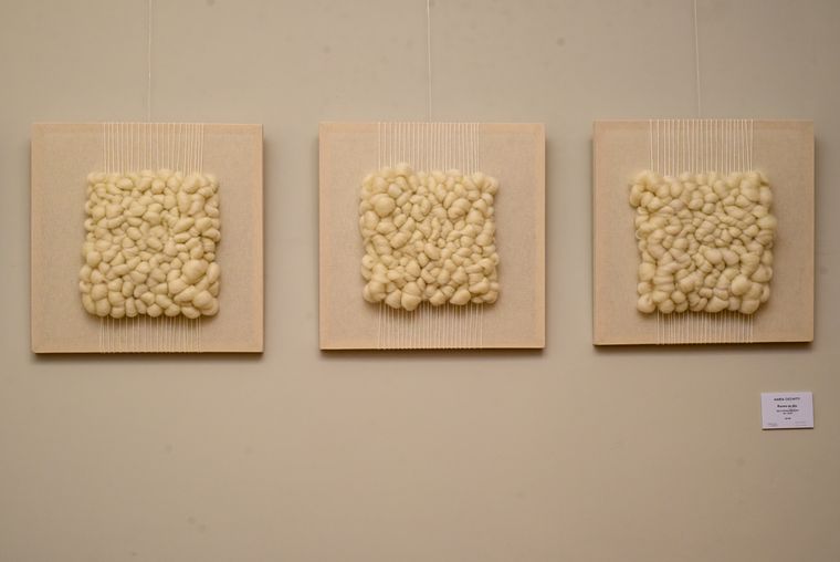 Rizoma en dúo, de María Cicchitti. Tapiz en volumen, vello de lana. Rizoma en dúo, de María Cicchitti. Tapiz en volumen, vello de lana.