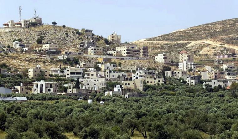 Asentamiento ilegal de Israel en suelo de Cisjordania, según indica el Derecha Internacional. Foto Efe