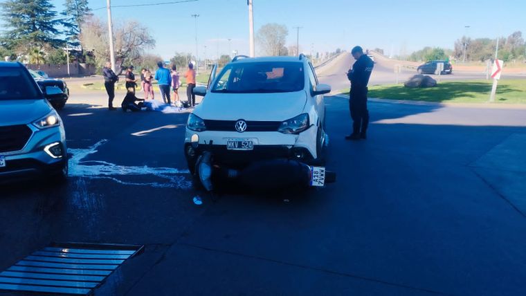 La escena del accidente en Godoy Cruz.
