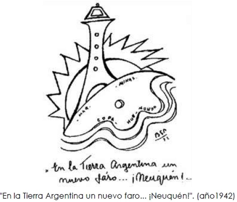En la Tierra Argentina un nuevo faro... ¡Neuquén!. Escrita en 1942.