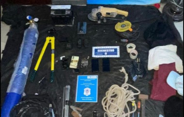 Los ladrones fueron detenidos en un galpón lindero a una sucursal del Banco Nación.&nbsp;