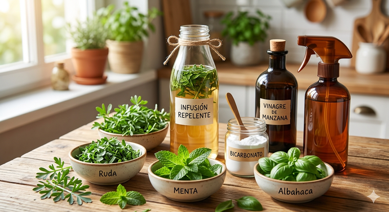 Una fórmula con menta y ruda que no falla para repeler pulgas. Fuente: IA Gemini. Una fórmula con menta y ruda que no falla para repeler pulgas. Fuente: IA Gemini.