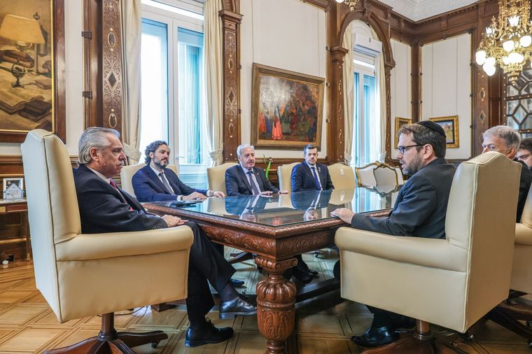 Alberto Fernández recibió a representantes de la DAIA tras el comunicado de Cancillería Foto: Prensa Casa Rosada