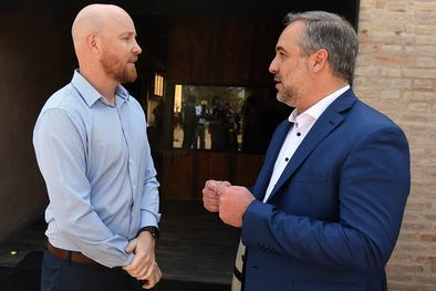 MDZol | bodega riglos muro berlin cornejo dario werthein sociales (20).JPGLos intentendes Esteban Allasino y Matías Stevanato en la previa.