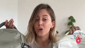 Una tiktoker compartió cuál es la mejor mochila para viajar y no pagar de más en aviones Foto: Captura de video @azul_mistico