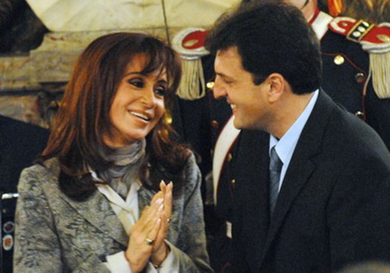 Cristina y Sergio Massa, en el acto de esta tarde. Foto: NA