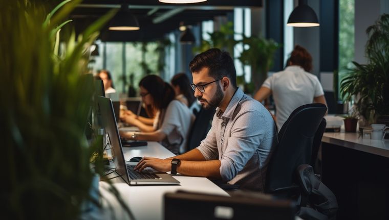 Los trabajadores argentinos aspiran a mejores posiciones en las empresas Foto: Imagen generada con Midjourney
