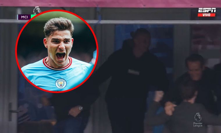 Haaland festejando el gol de Julián.