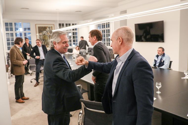 El Presidente junto al jefe de gobierno porteño.